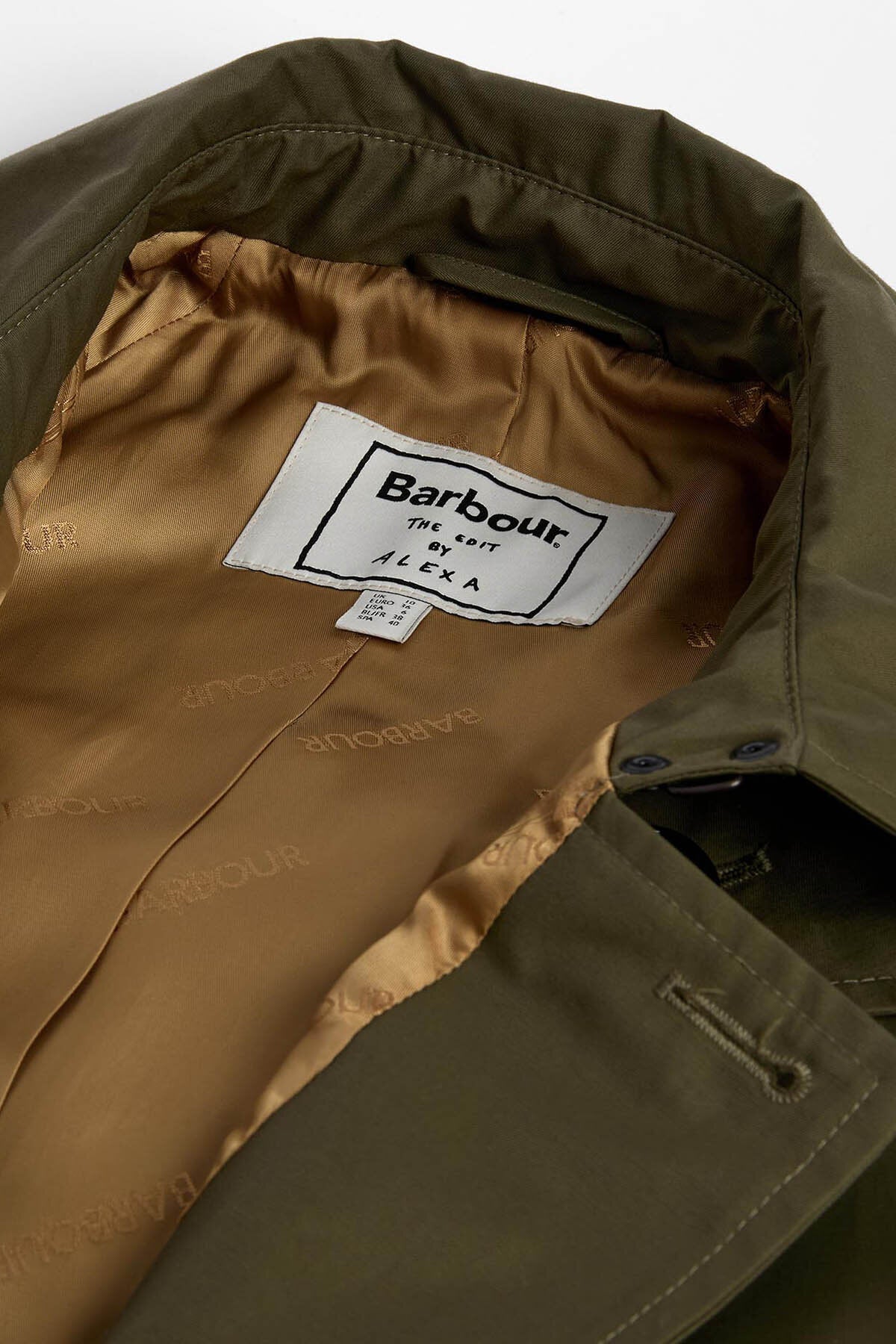 The Edit by Alexa Harley Showerproof Trench Coat - HIGHLAND OLIVE/SAND