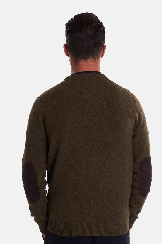 Crew Neck Wool Sweater - WILLOW GREEN