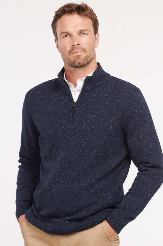 Essential Tisbury Half Zip Knitted Jumper - NAVY