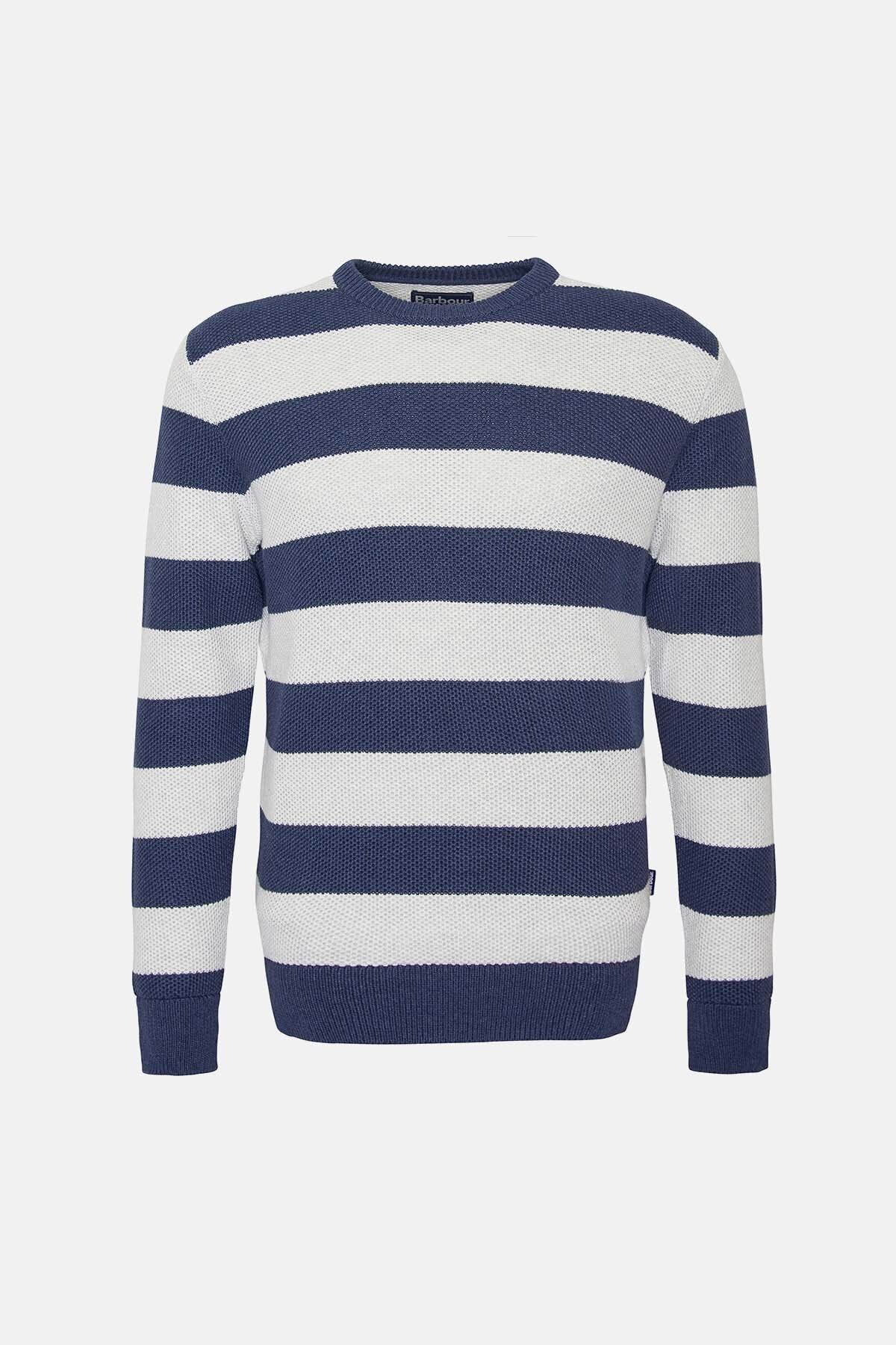 Craster Striped Crew Neck Jumper - NAVY