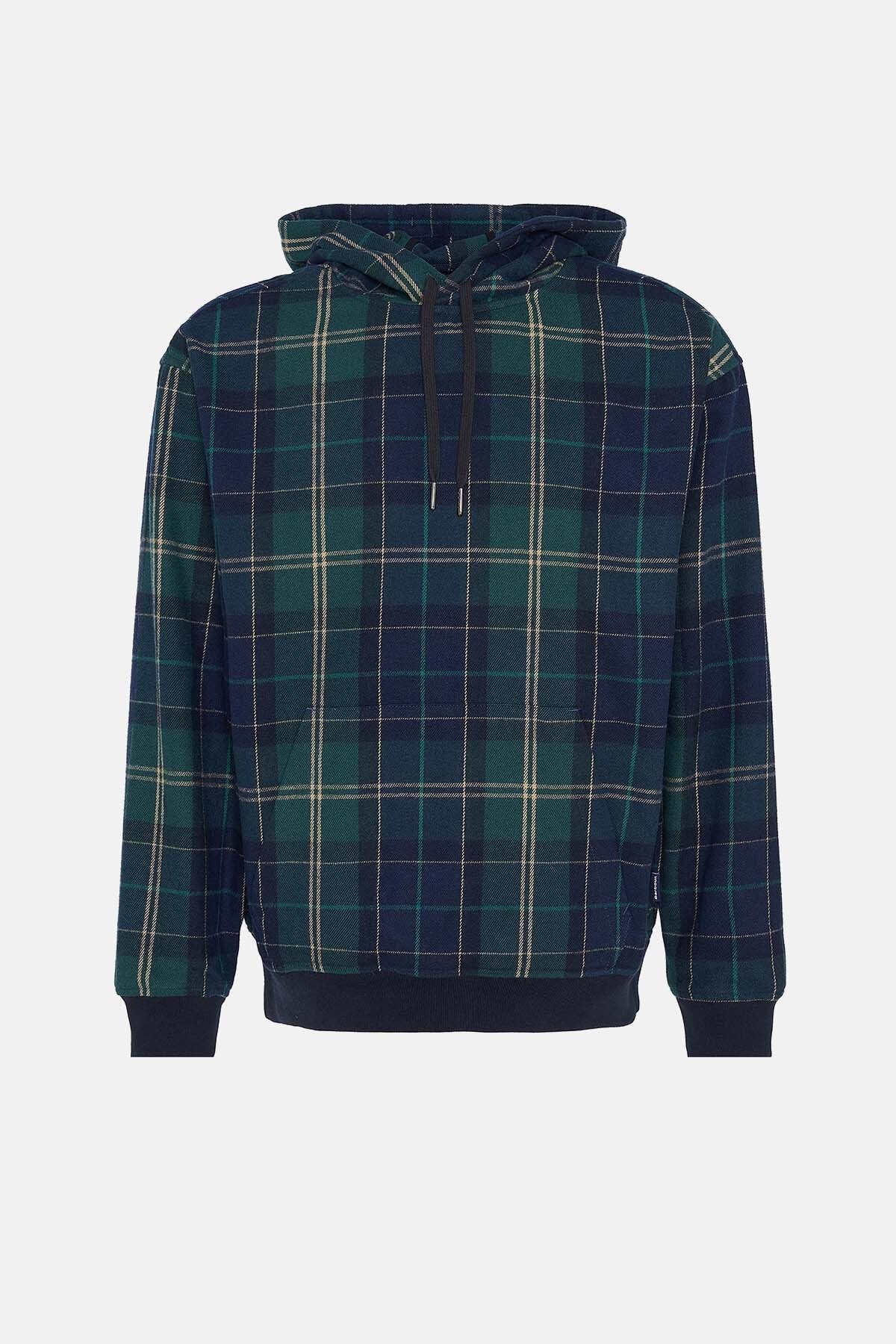 Brough Tartan Hoodie - GREEN LOCH TARTAN