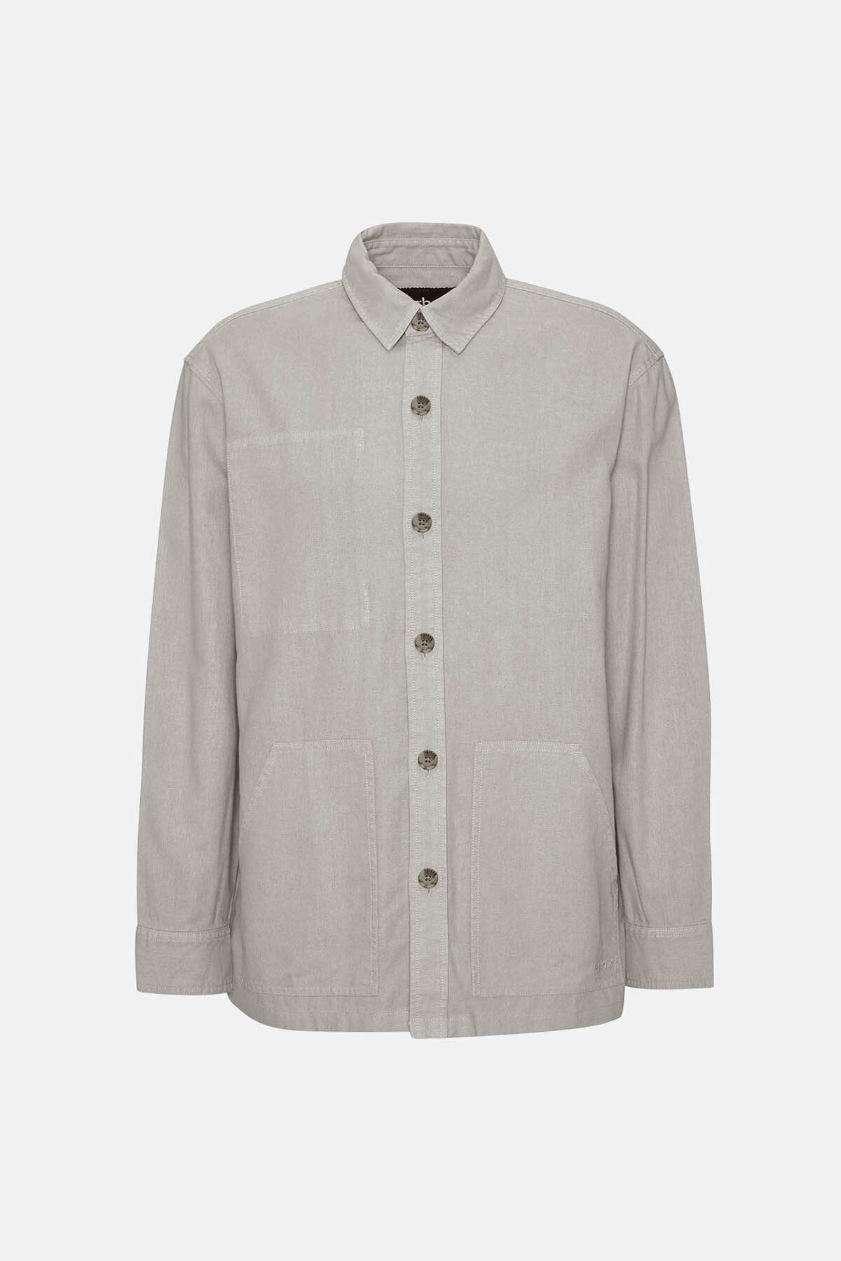 Natural Linen-Blend Overshirt - MIST