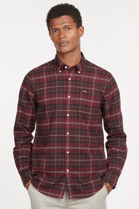 Shirt with breast pocket - WINTER RED TARTAN
