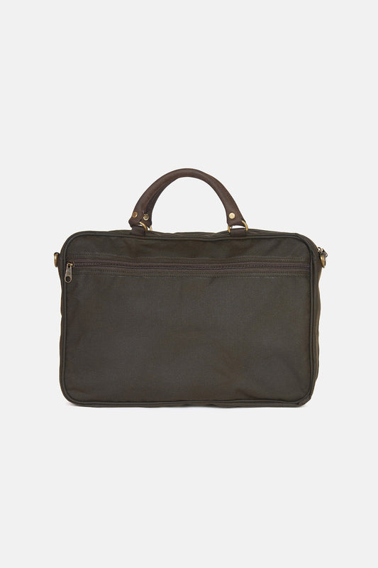 Wax Leather Briefcase - OLIVE