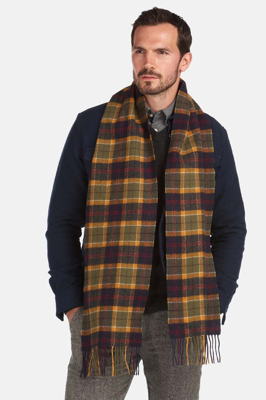 Tartan Lambswool Scarf - GREEN/NAVY/RED