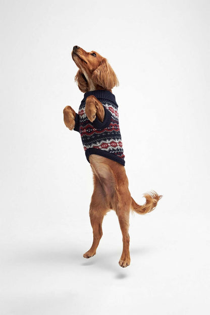 Case Fairisle Dog Jumper - BLUE GRANITE