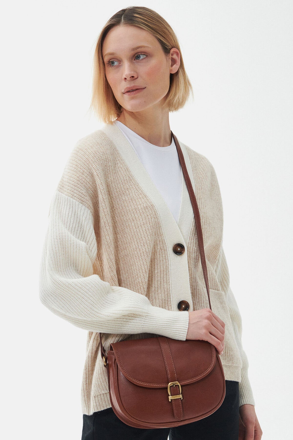 Laire Medium Saddle Bag - BROWN