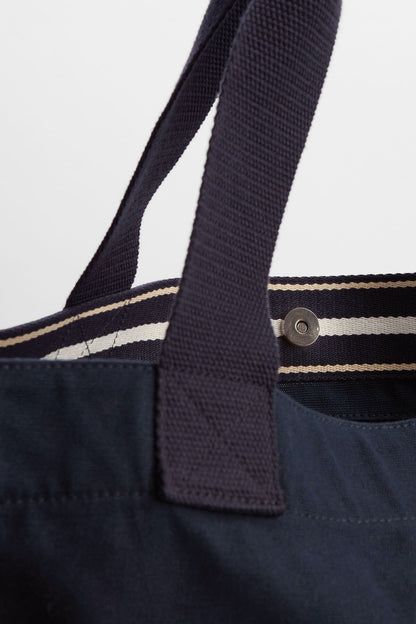 Logo Beach Bag - NAVY/STONE