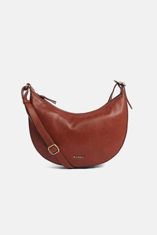 Laire Leather Half-Moon Bag - BROWN
