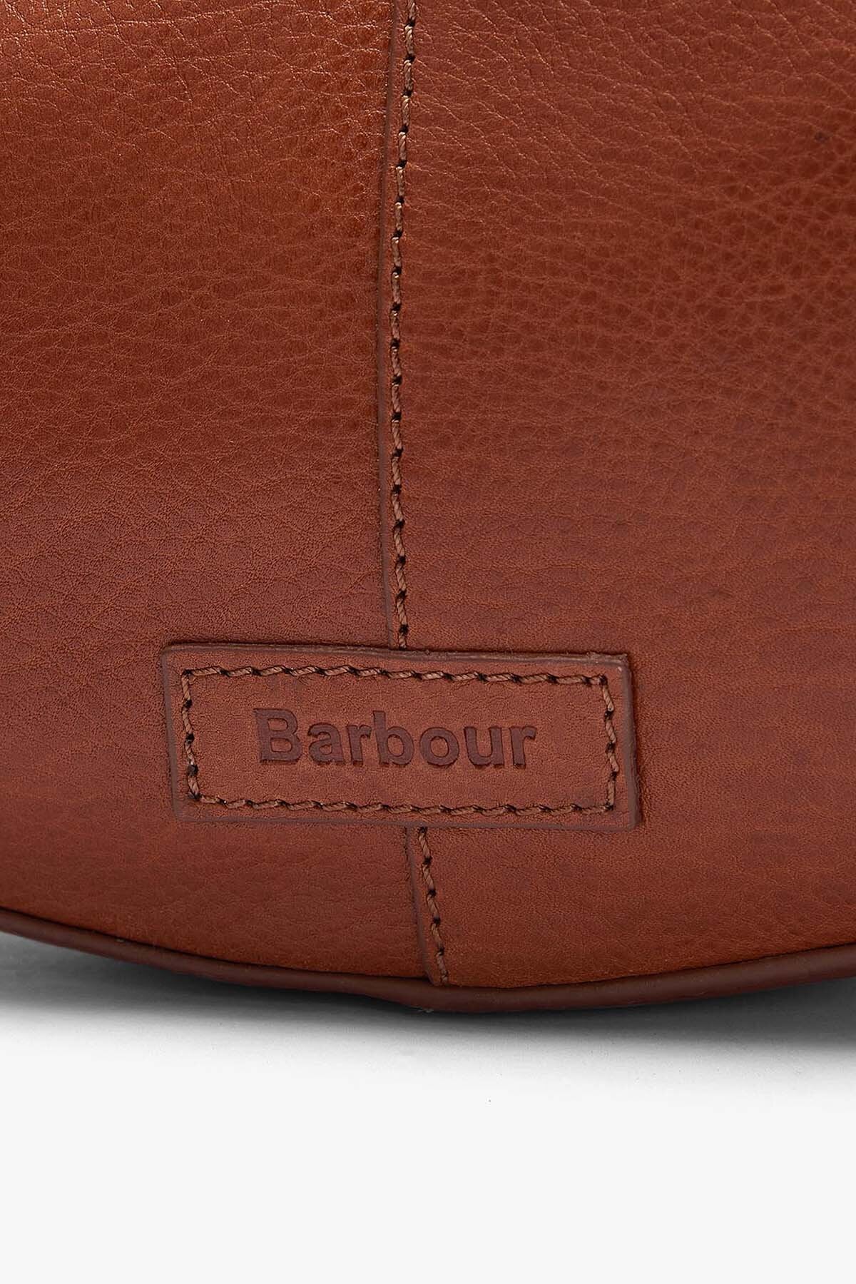 Laire Leather Half-Moon Bag - BROWN