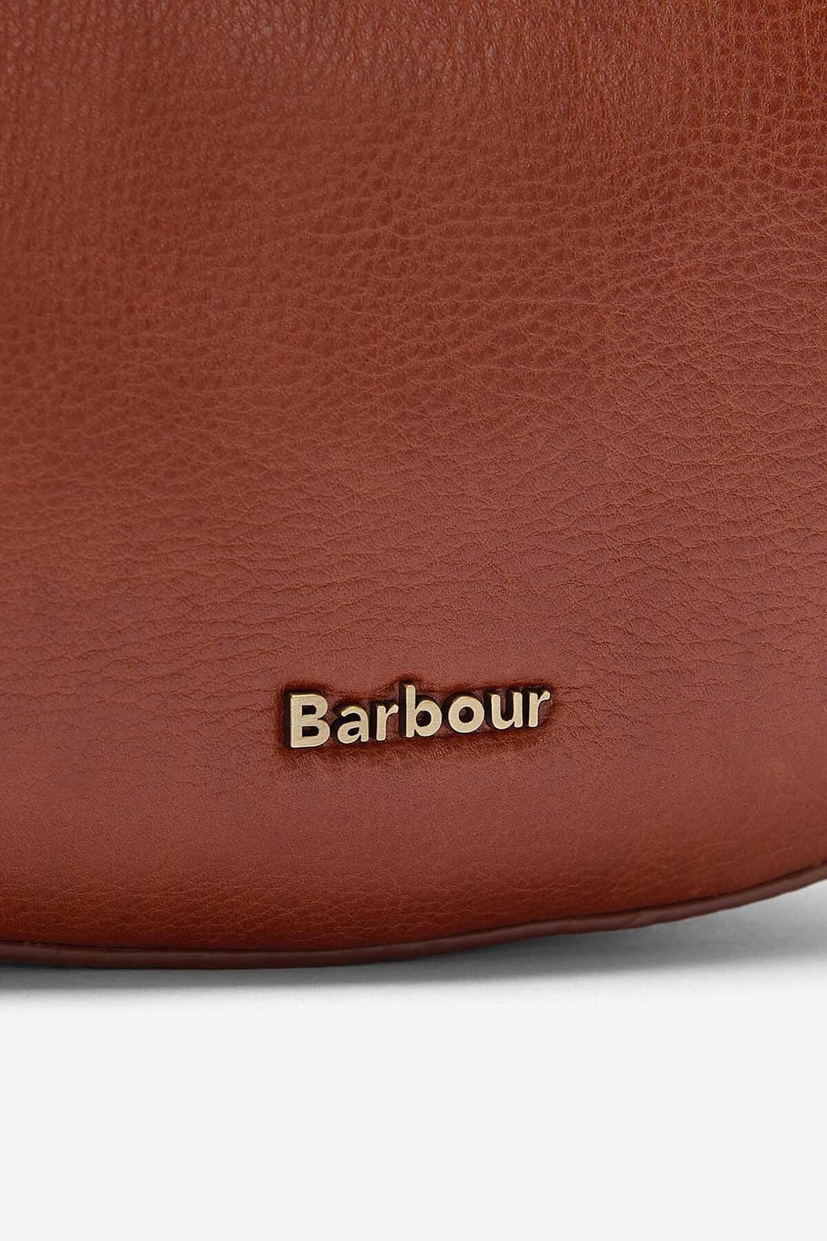 Laire Leather Half-Moon Bag - BROWN