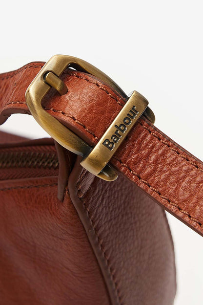 Laire Leather Half-Moon Bag - BROWN