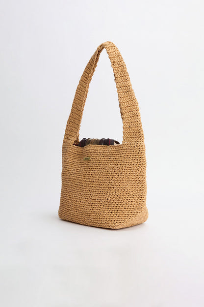 Lily Woven Tote Bag - NATURAL