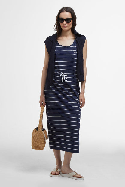 Overland Striped Midi Dress - NAVY STRIPE