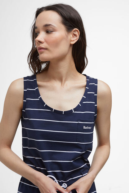 Overland Striped Midi Dress - NAVY STRIPE