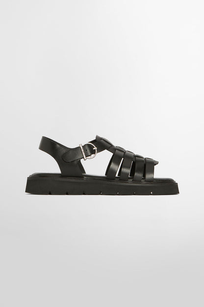 Otterburn Fisherman Sandals - BLACK