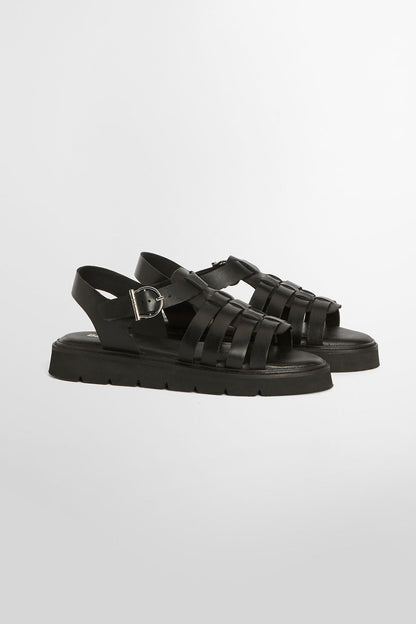 Otterburn Fisherman Sandals - BLACK