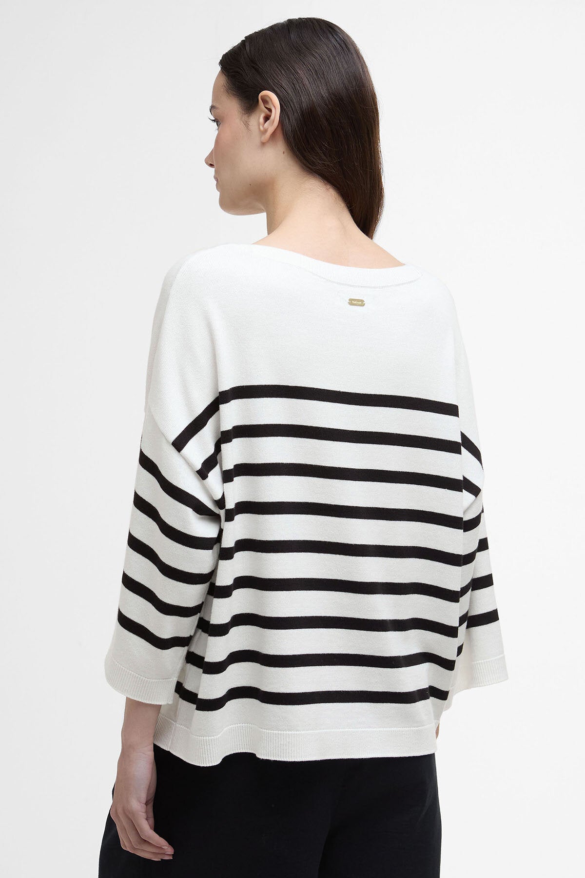 Renfew Crew Neck Jumper - CLOUD/BLACK STRIPE