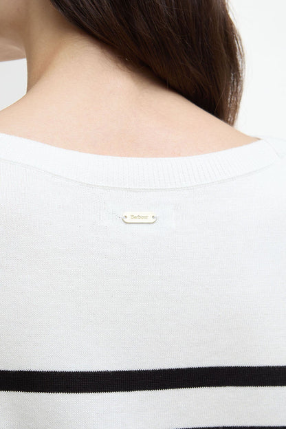 Renfew Crew Neck Jumper - CLOUD/BLACK STRIPE