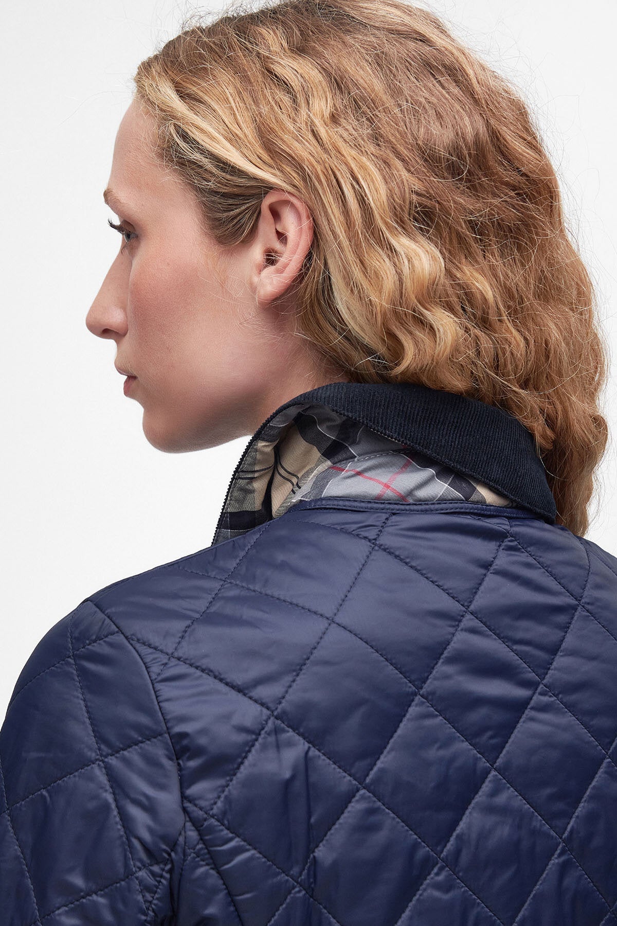 Deveron Quilted Jacket - NAVY/PALE PINK