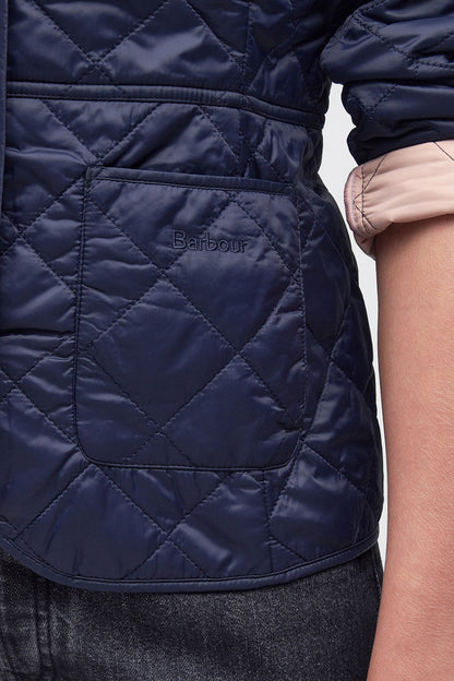 Deveron Quilted Jacket - NAVY/PALE PINK