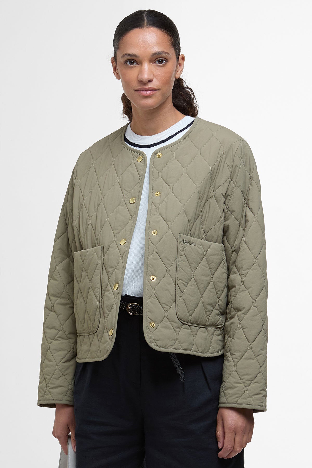 Monroe Quilted Jacket - DUSKY GREEN/ROSEMARY
