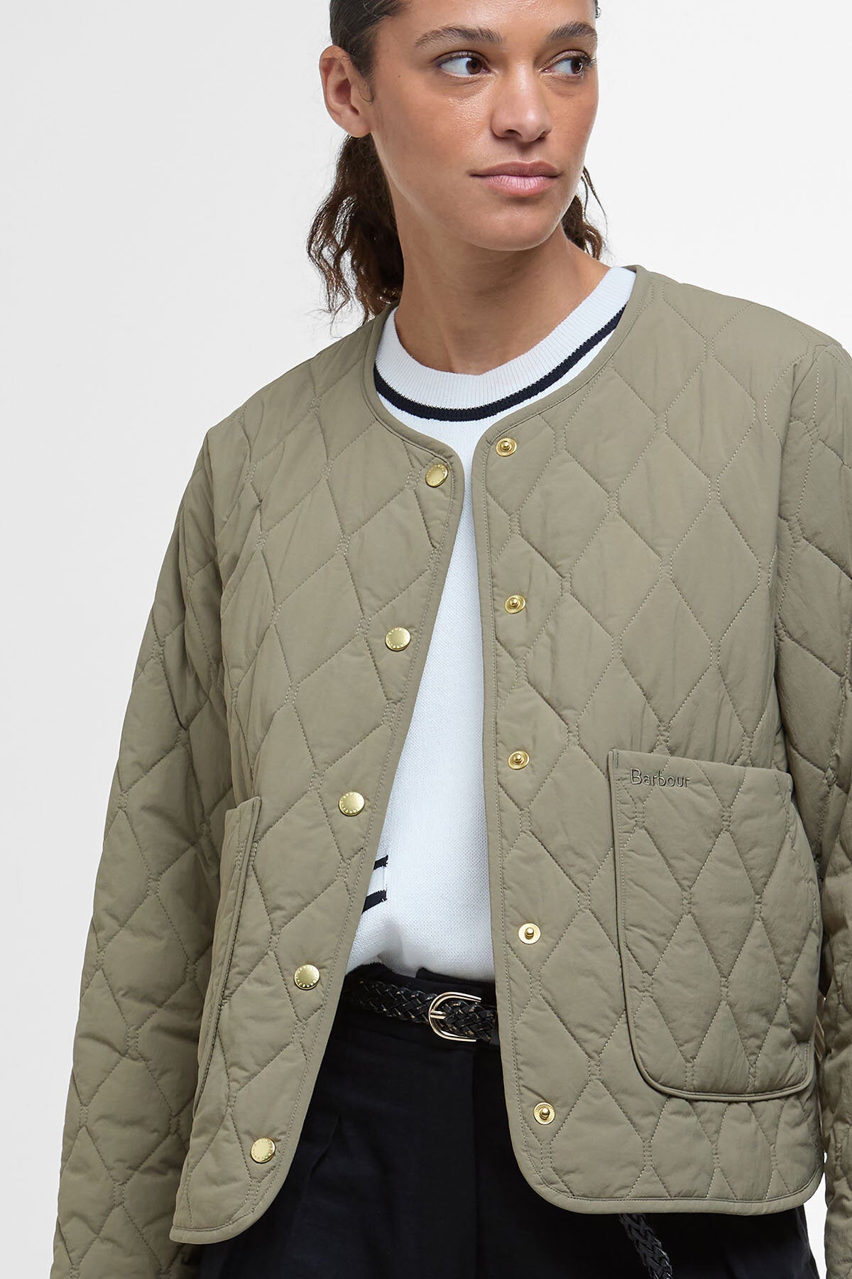 Monroe Quilted Jacket - DUSKY GREEN/ROSEMARY