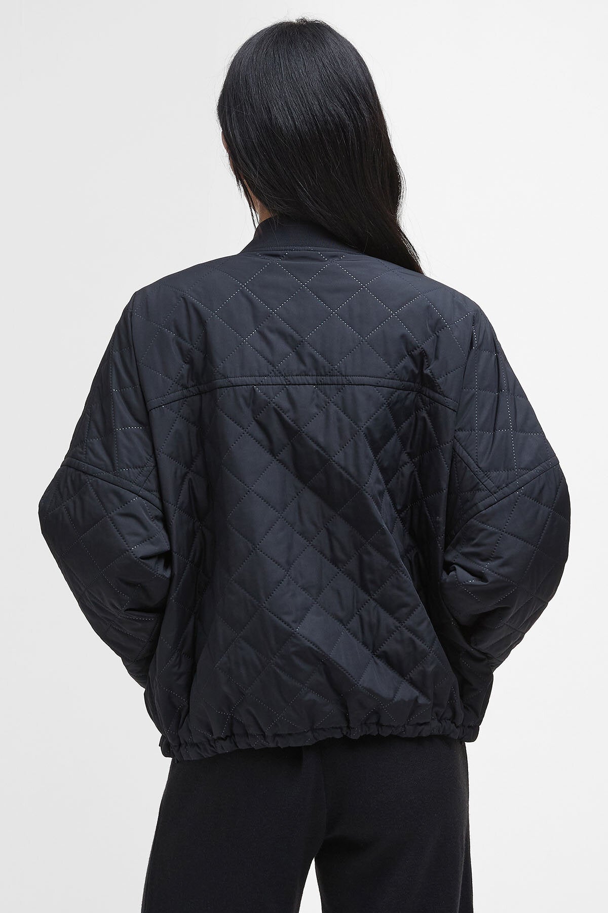 Emlyn Quilted Bomber Jacket - BLACK/ANCIENT
