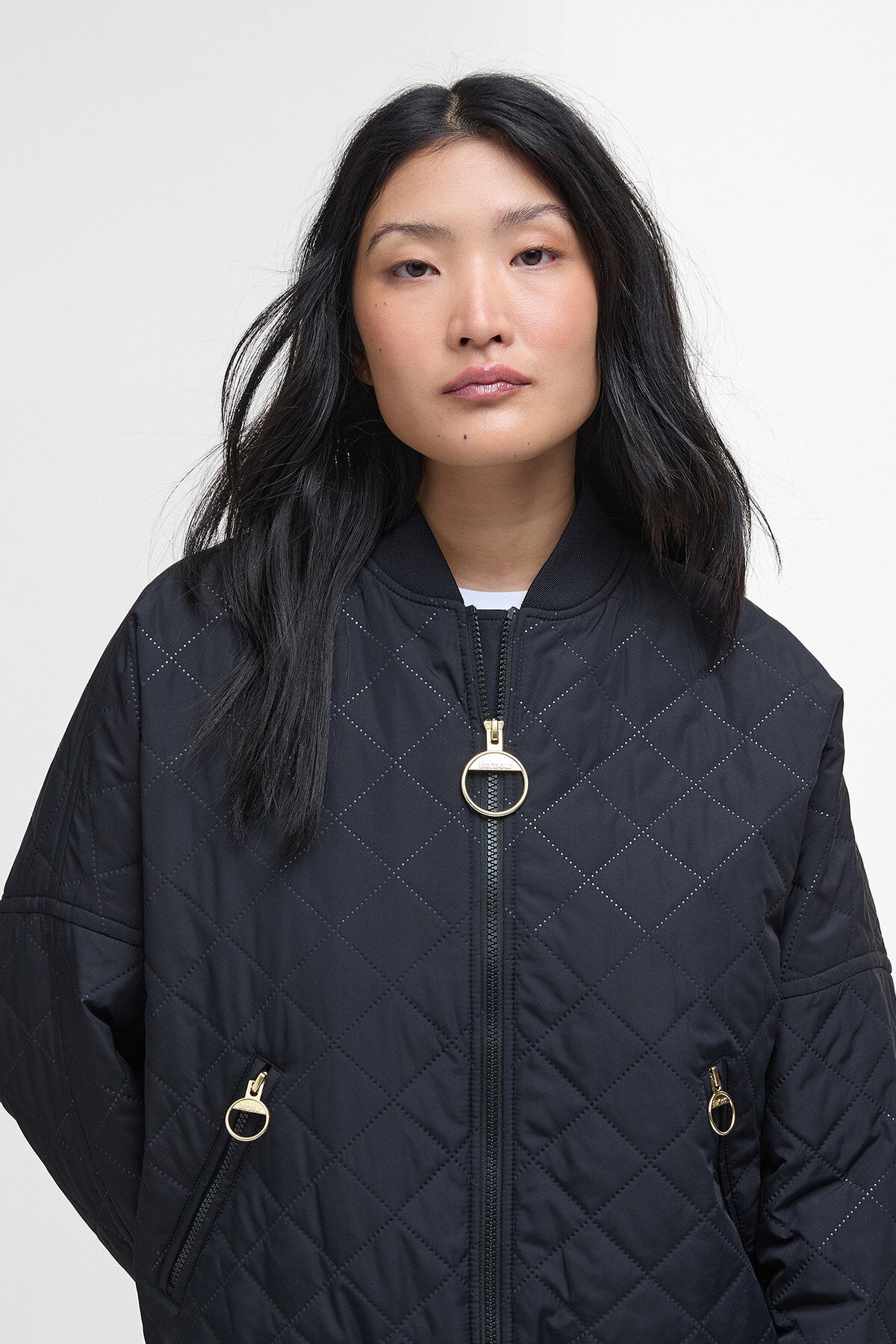 Emlyn Quilted Bomber Jacket - BLACK/ANCIENT