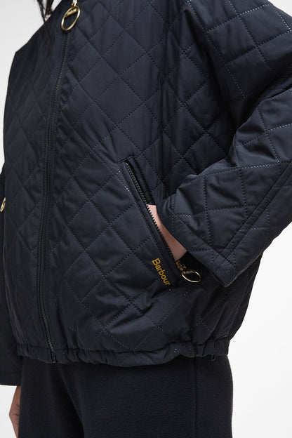 Emlyn Quilted Bomber Jacket - BLACK/ANCIENT