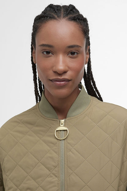 Emlyn Quilted Bomber Jacket - DUSKY GREEN/ANCIENT