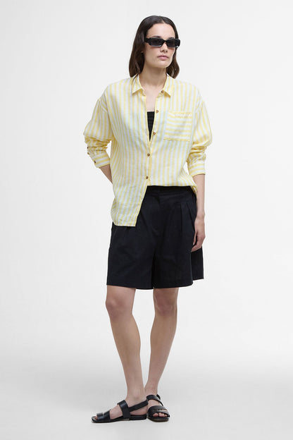 Annie Striped Linen Shirt - SUNRAY YELLOW STRIPE
