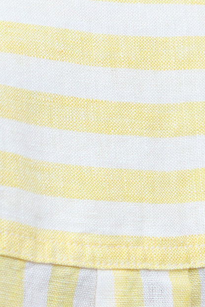 Annie Striped Linen Shirt - SUNRAY YELLOW STRIPE