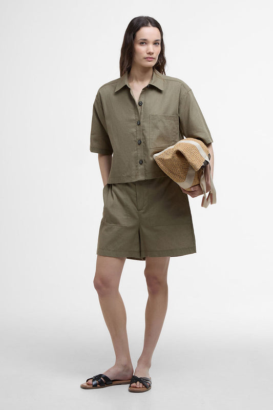 Cary Boxy Short-Sleeved Shirt - DUSKY GREEN