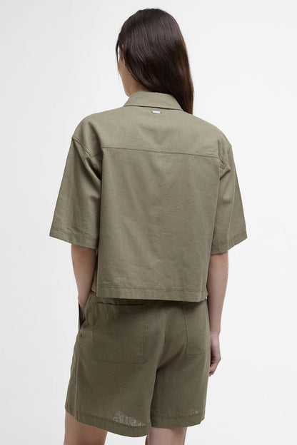 Cary Boxy Short-Sleeved Shirt - DUSKY GREEN