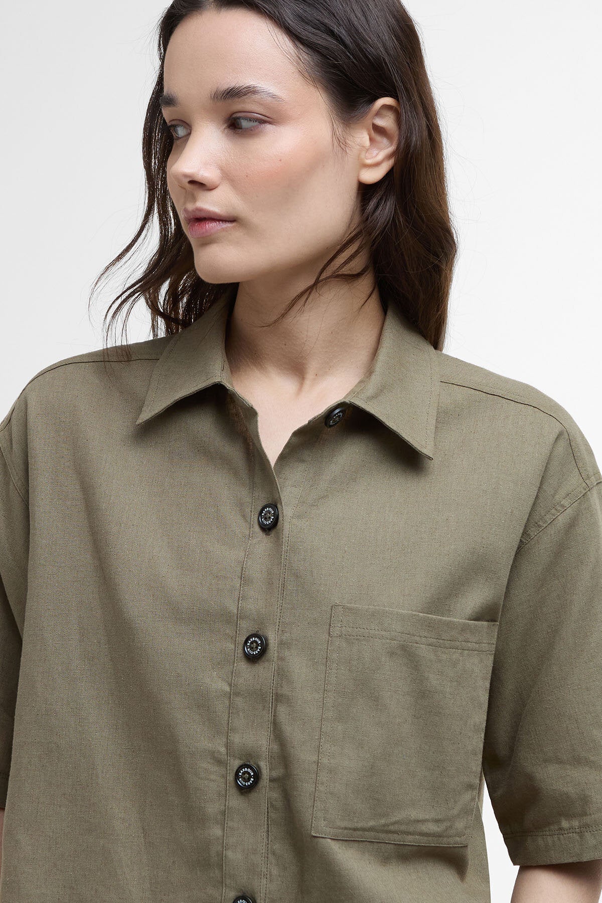 Cary Boxy Short-Sleeved Shirt - DUSKY GREEN