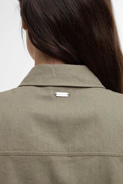 Cary Boxy Short-Sleeved Shirt - DUSKY GREEN