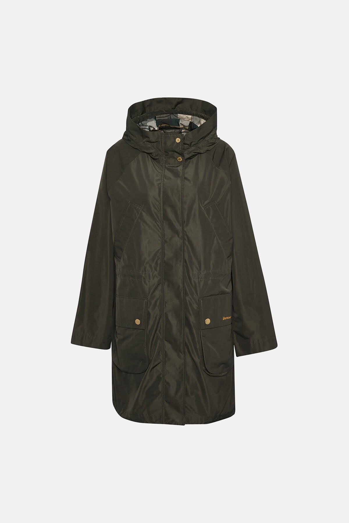 Una Showerproof Parka - OLIVE/ANCIENT TARTAN