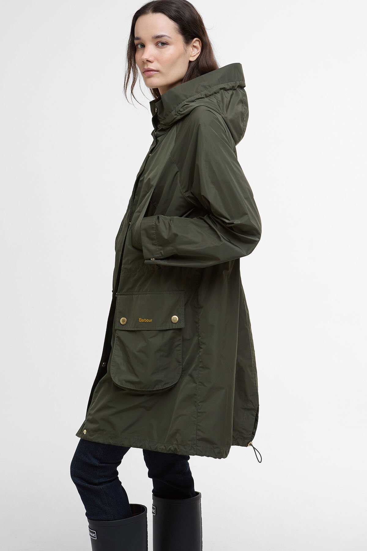 Una Showerproof Parka - OLIVE/ANCIENT TARTAN