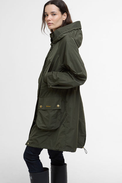 Una Showerproof Parka - OLIVE/ANCIENT TARTAN