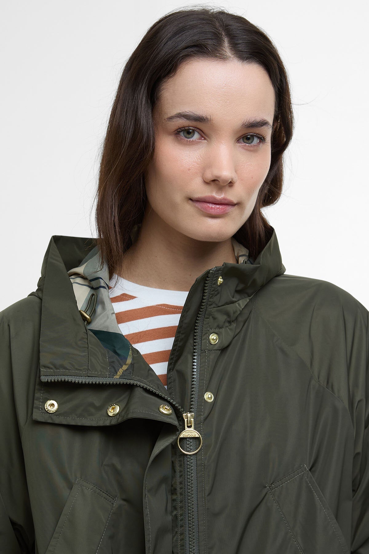 Una Showerproof Parka - OLIVE/ANCIENT TARTAN