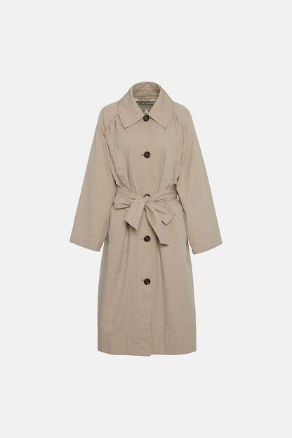 Garbo Showerproof Trench Coat - LIGHT SAND/ROSEMARY