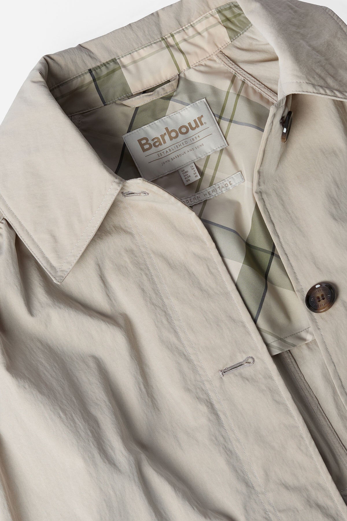 Garbo Showerproof Trench Coat - LIGHT SAND/ROSEMARY