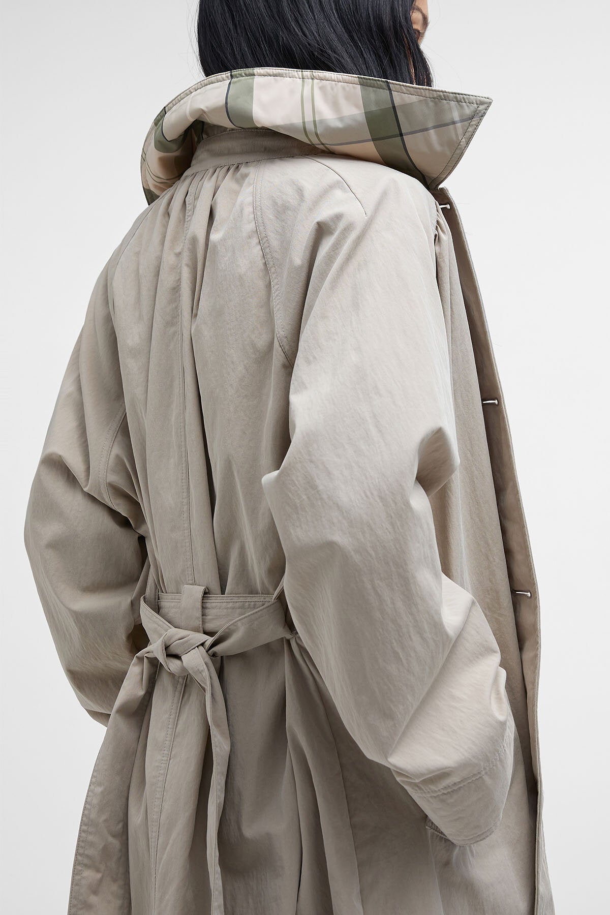 Garbo Showerproof Trench Coat - LIGHT SAND/ROSEMARY