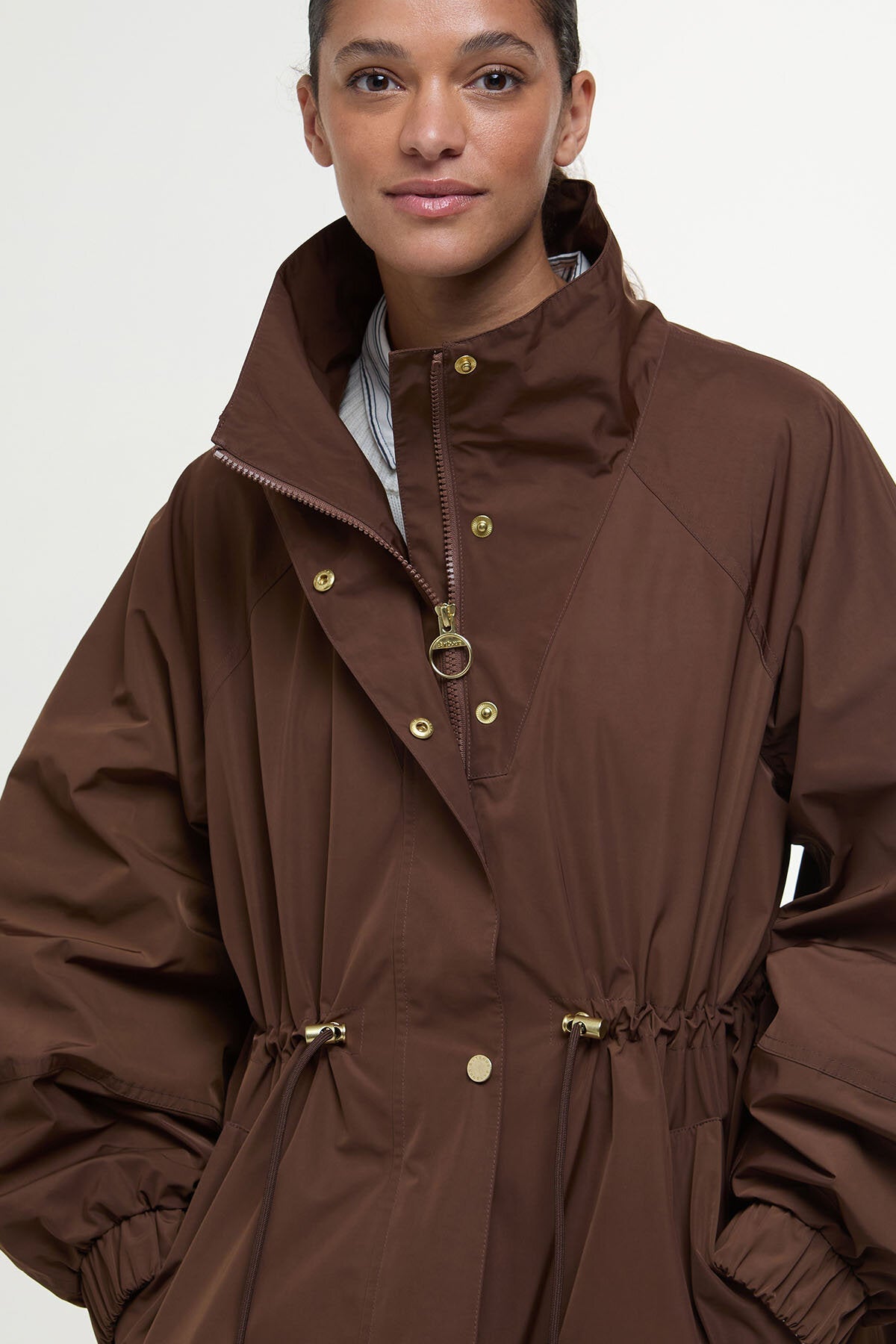 Suri Showerproof Jacket - WALNUT/SAFARI DRESS
