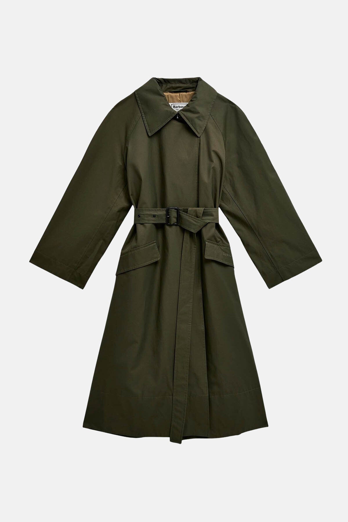 The Edit by Alexa Harley Showerproof Trench Coat - HIGHLAND OLIVE/SAND