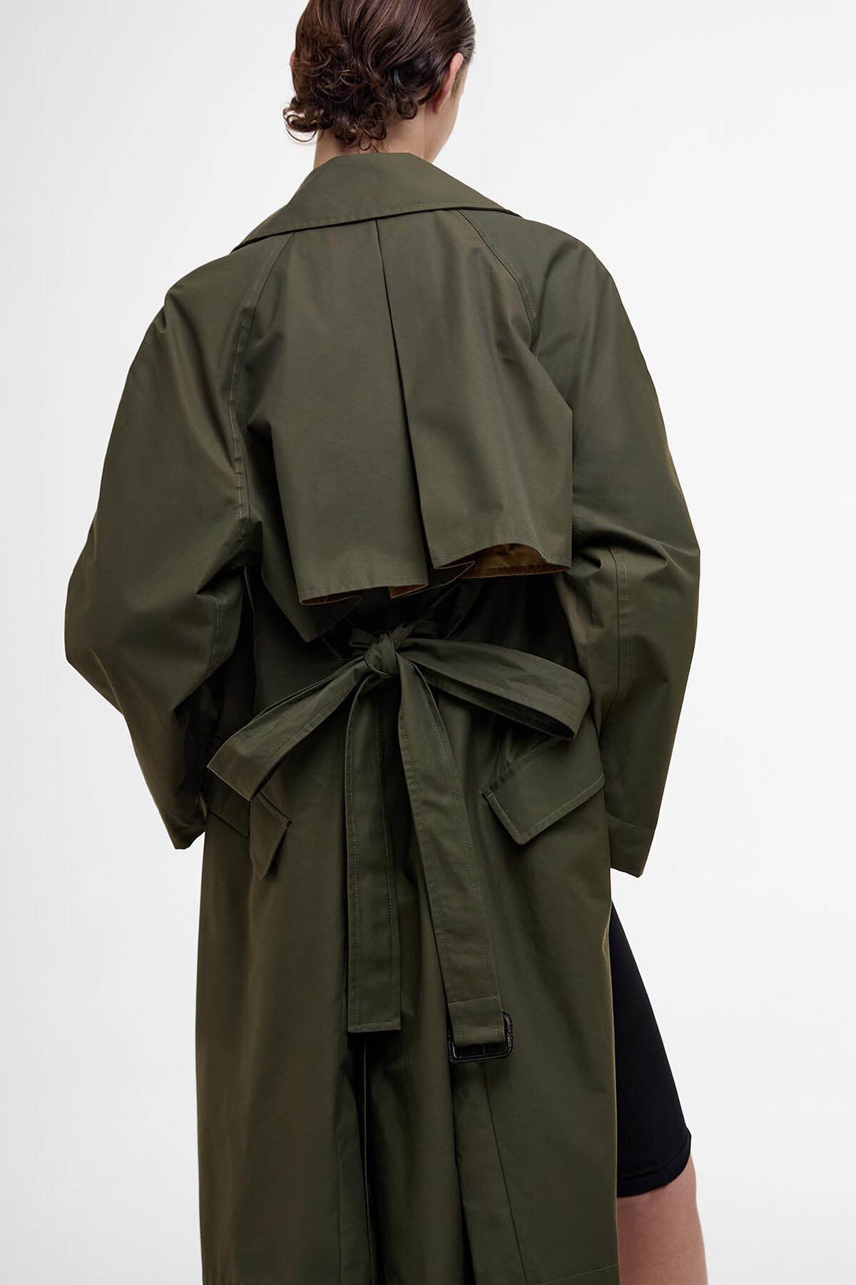 The Edit by Alexa Harley Showerproof Trench Coat - HIGHLAND OLIVE/SAND