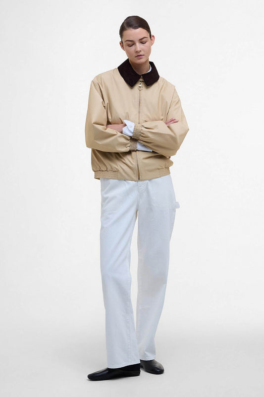 The Edit by Alexa Anna Showerproof Bomber Jacket - LT SAND/DRESS STEWAR