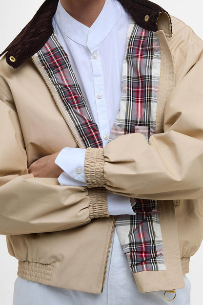 The Edit by Alexa Anna Showerproof Bomber Jacket - LT SAND/DRESS STEWAR