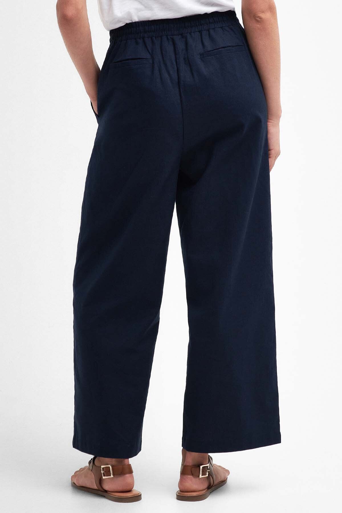 Christie Cotton & Linen Trousers - NAVY